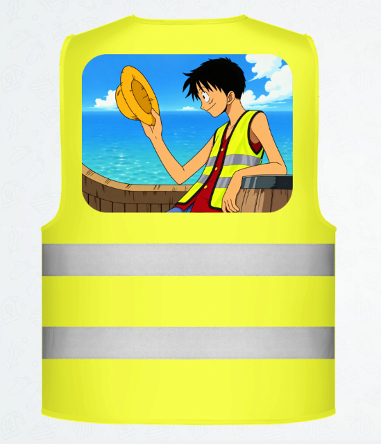 Le futur roi des pirates en gilet jaune.